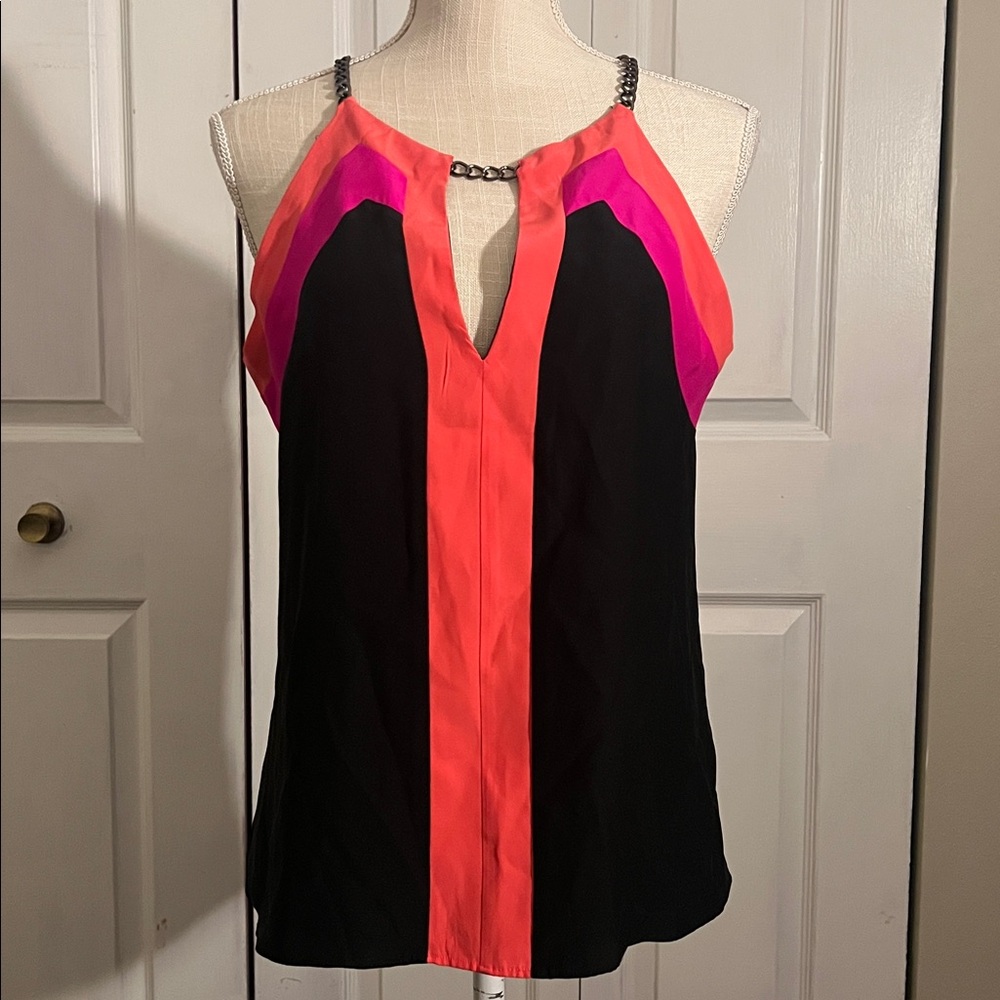 Parker Multi Silk Colorblock Blouse